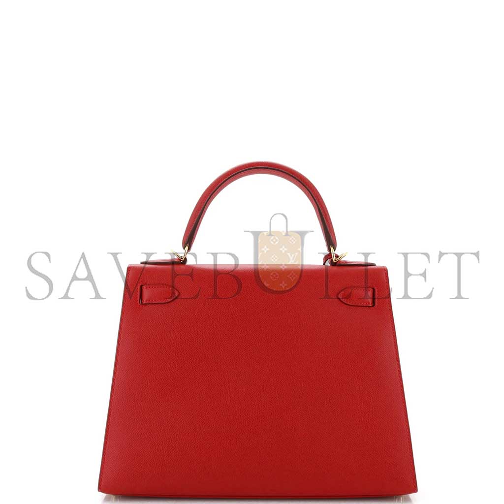 HERMÈS MASTER KELLY HANDBAG ROUGE VIF EPSOM WITH GOLD HARDWARE 28 (28*22*10cm) 